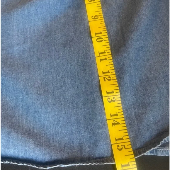 Chambray, denim, halter tie top, Blue, Small - Picture 7 of 10